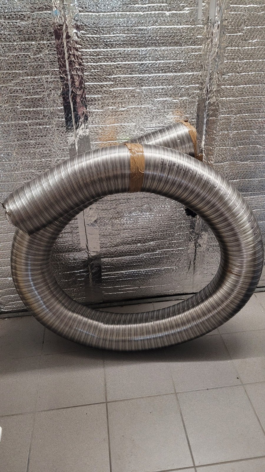 3.5m tubage flexible 180mm inox 316 double parois, Ophalen, Inox