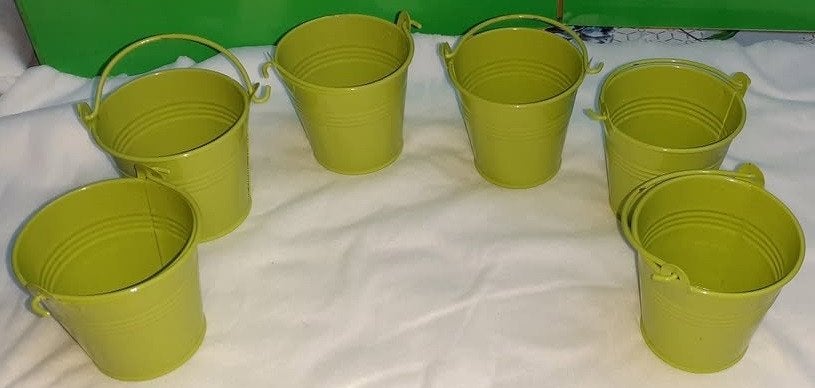 lot de 6 petits sceaux, Enlèvement, Utilisé, Fer, Avec poignée