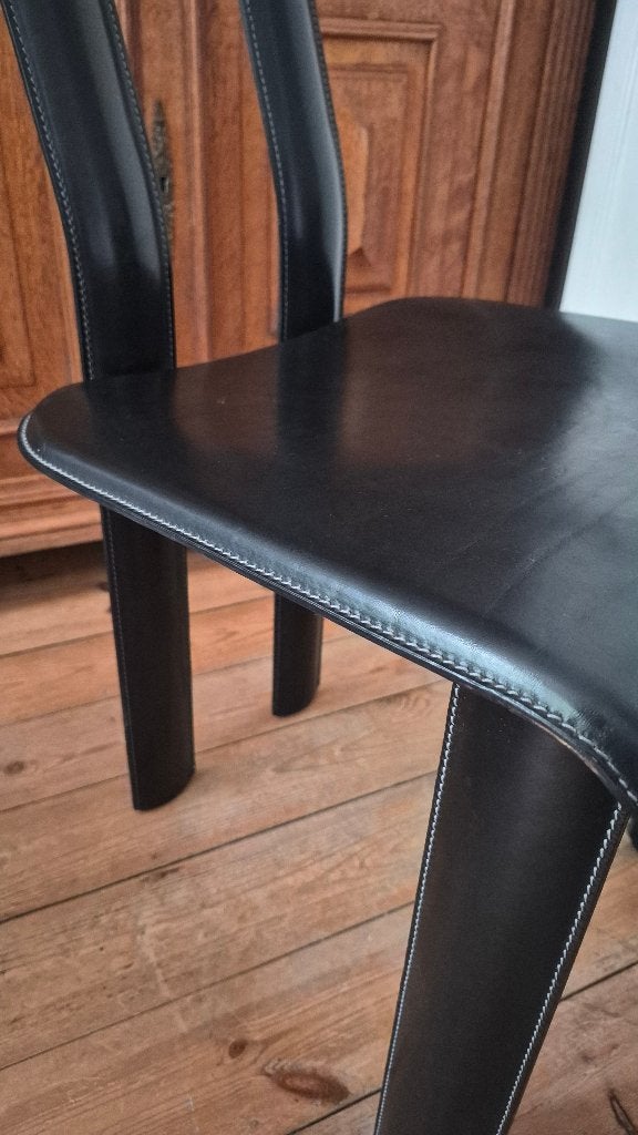 Chaise Regia vintage, Maison & Meubles, Enlèvement, Utilisé, Noir, Cuir