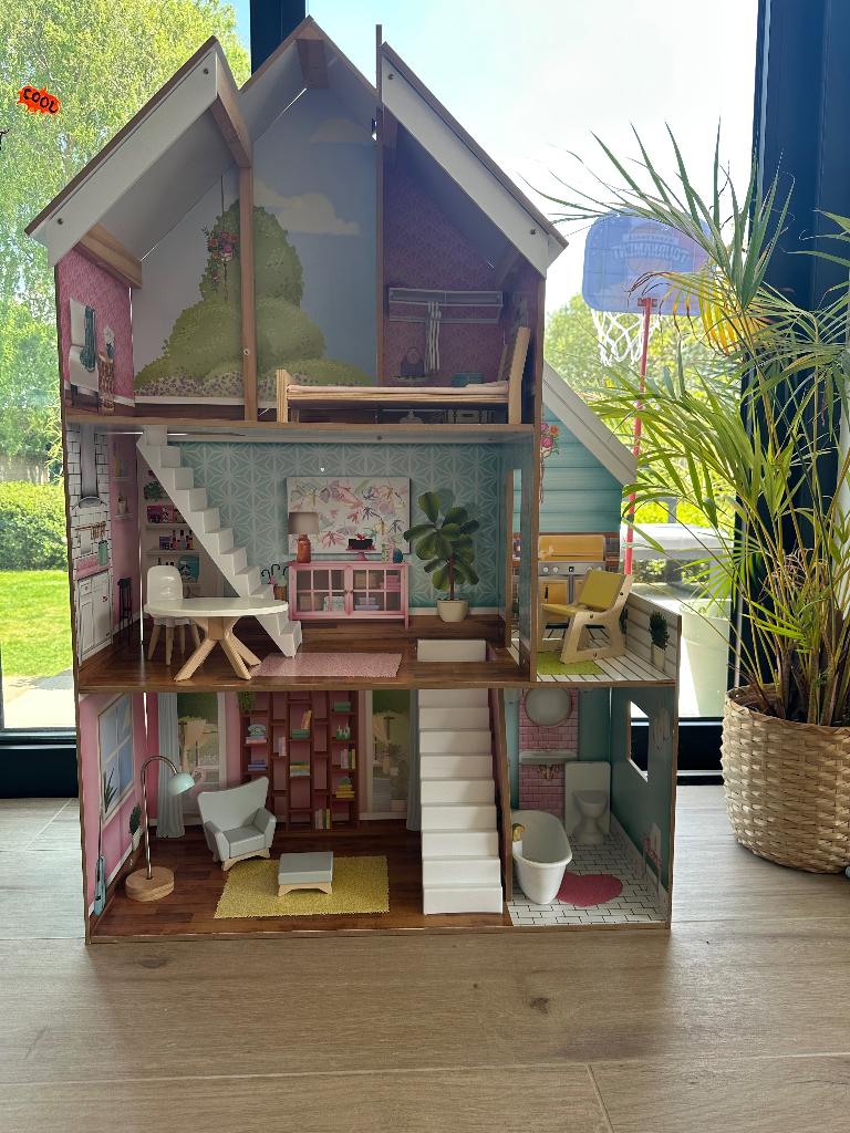 Poppenhuis kidcraft Barbie 126cm hoog, Ophalen, Gebruikt, Poppenhuis