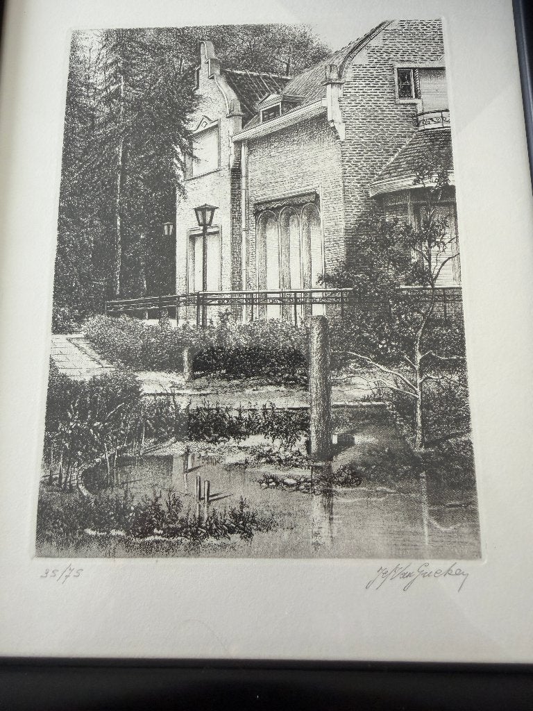 Ets Jef van Grieken, Antiek en Kunst, Ophalen of Verzenden, Ets, Genummerd
