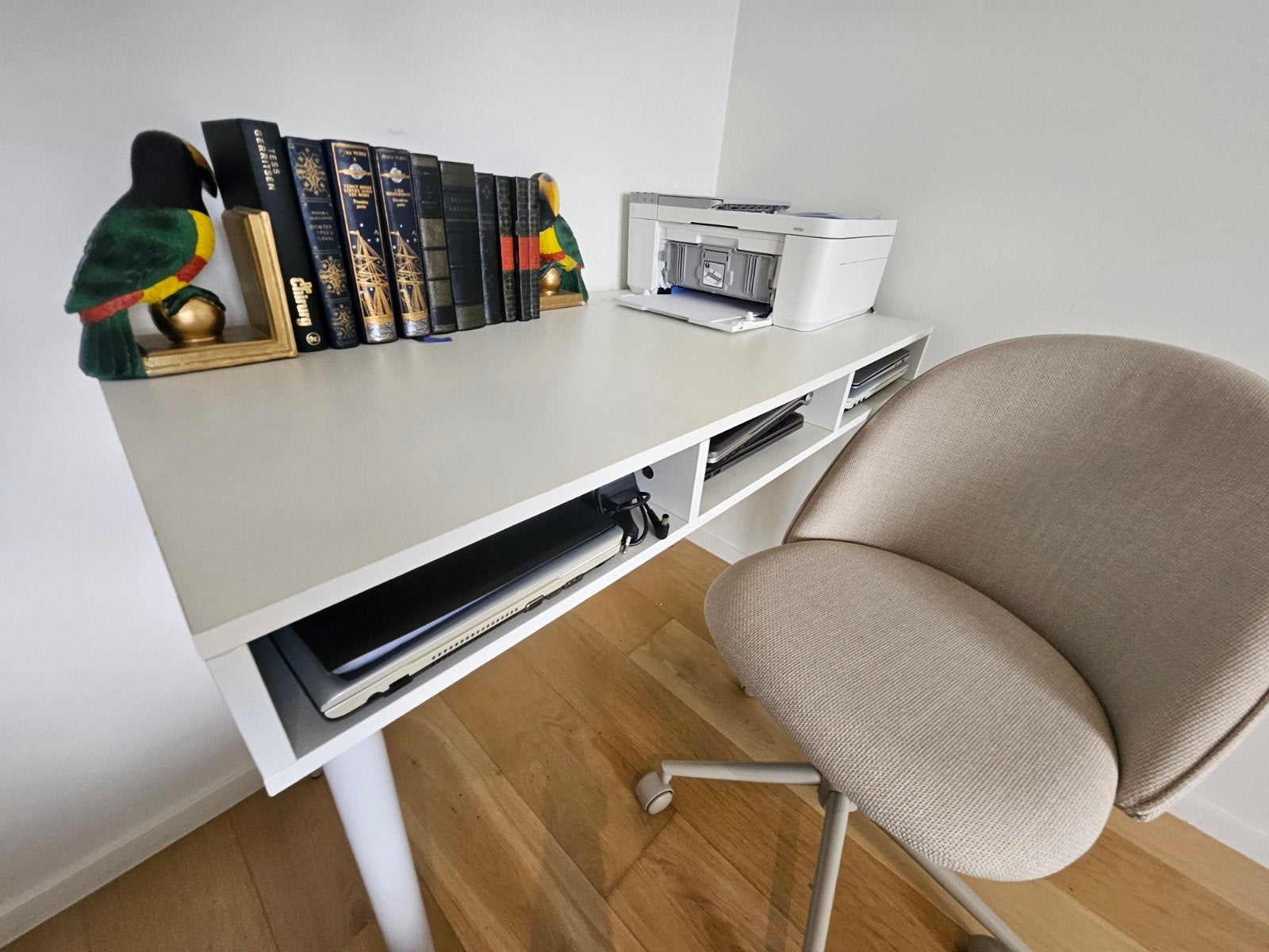 deftig bureau + bureau stoel, Scandinave, Autres marques, Bureau d'ordinateur, 110 cm