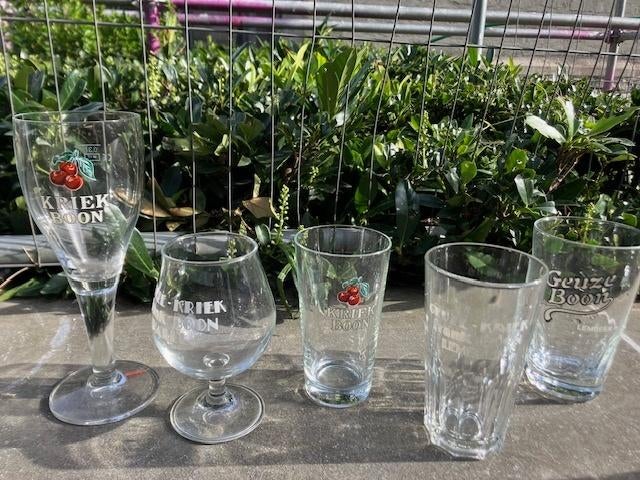 5 VERSCHILLENDE GLAZEN VAN BROUWERIJ BOON, Verzamelen, Ophalen of Verzenden, Zo goed als nieuw, Bierglas