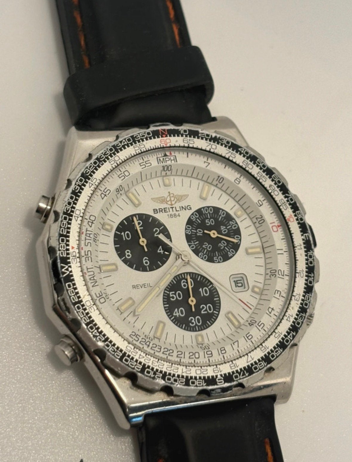 Montre Breitling Chronographe, Bijoux, Sacs & Beauté, Enlèvement ou Envoi, Comme neuf, Breitling