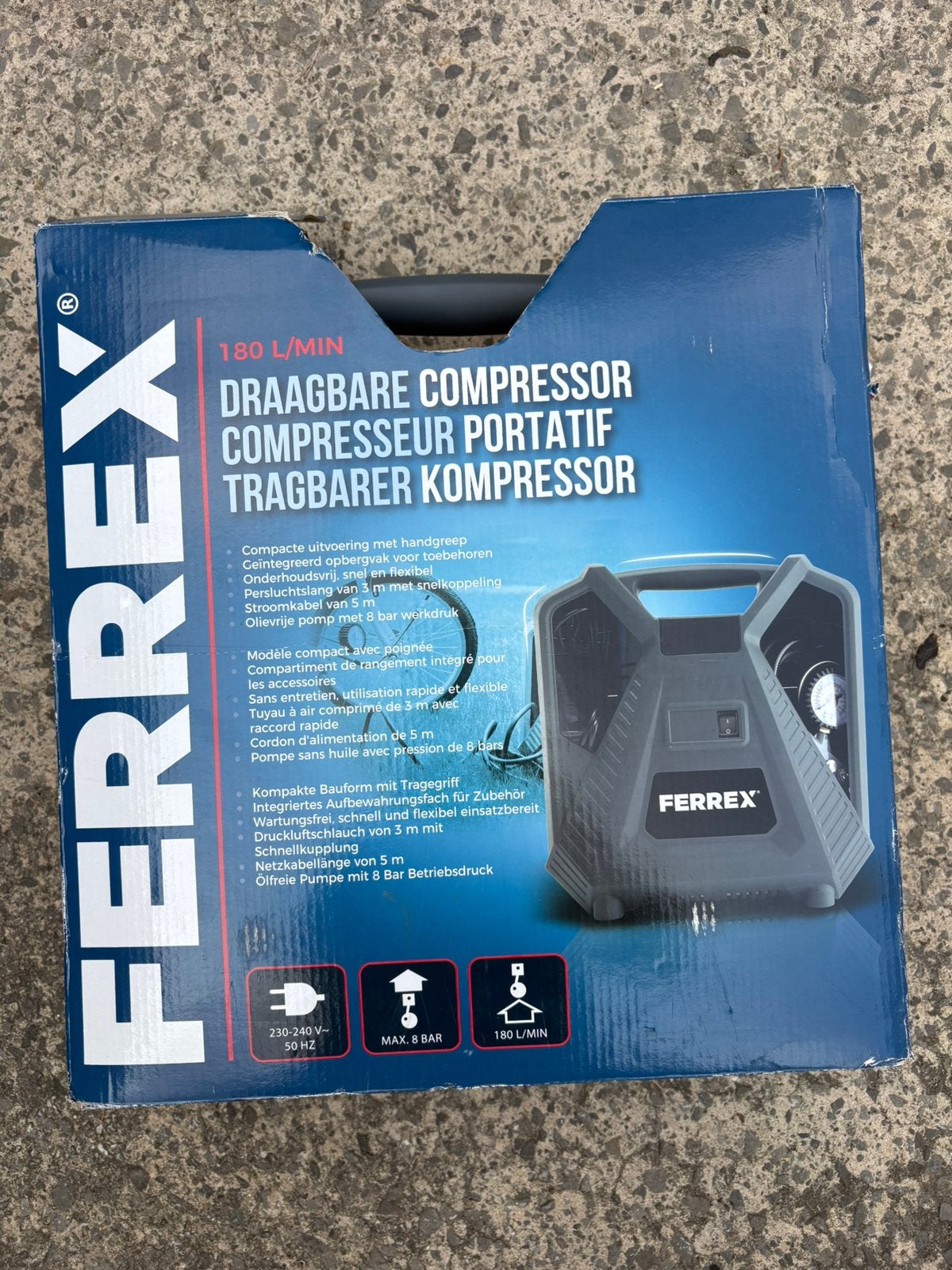 Compresseur portable, Moins de 25 litres, Moins de 200 litres/min, Comme neuf, Enlèvement