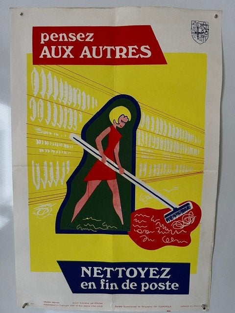 Affiche de sécurité Nettoyez en fin de poste AINF, Enlèvement