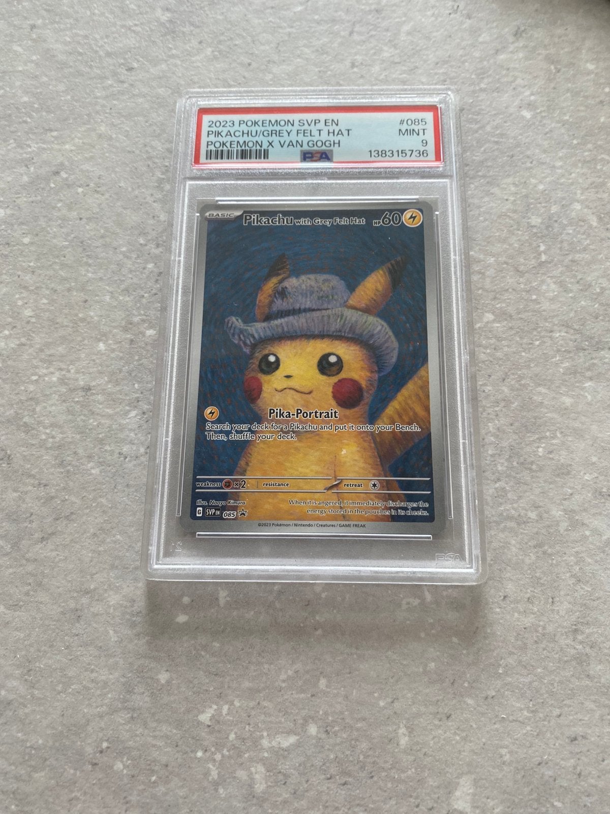 Pokemon pikachu grey felt hat psa 9, Hobby en Vrije tijd, Verzamelkaartspellen | Pokémon, Ophalen of Verzenden, Zo goed als nieuw