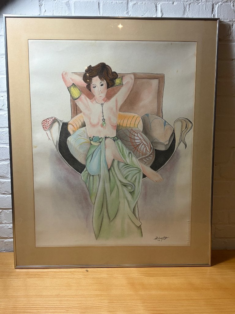 Prachtige Vintage Pastel/Tekening, Ophalen, Tekening