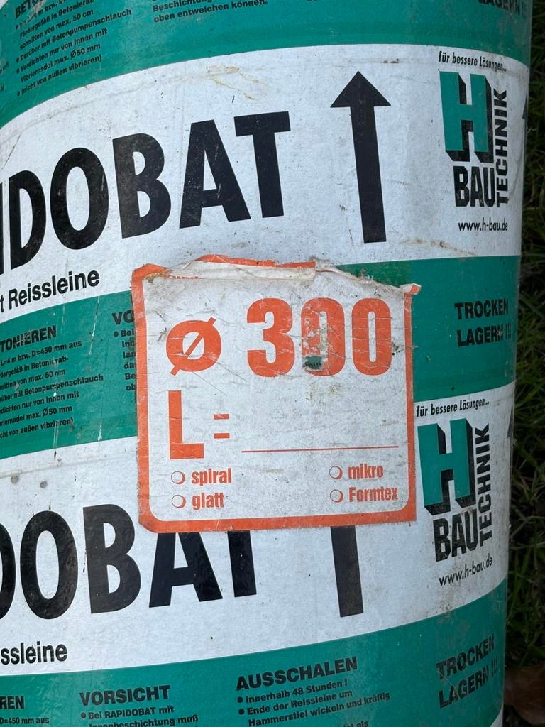 Kartonnen buis om betonnen paal in te gieten, Enlèvement, Comme neuf, 250 cm ou plus, Poteaux