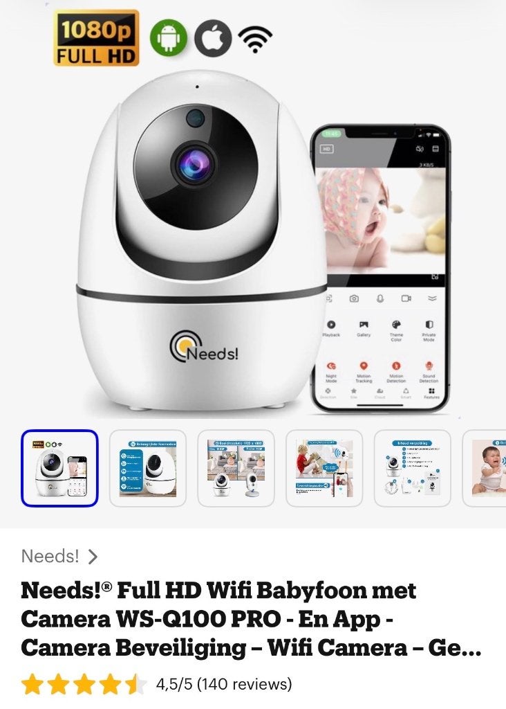 Babyfoon wifi, Ophalen of Verzenden, Gebruikt, 250 meter of meer, Camera