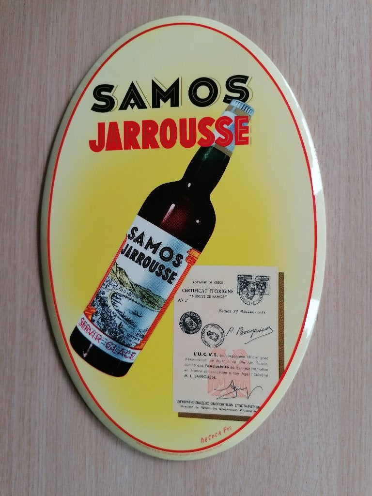 +++ Bordje SAMOS  JARROUSSE/ DECOCK  FR.+++, Ophalen of Verzenden, Nieuw, Reclamebord
