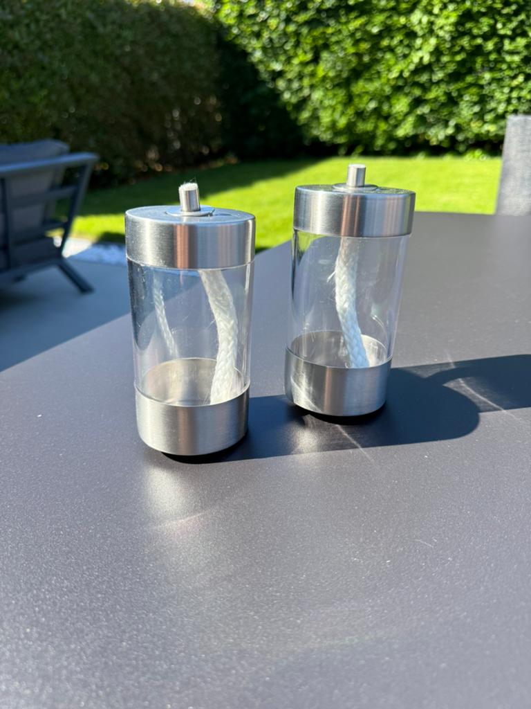 Sfeer in de tuin met 8 nieuwe olielampjes (5 met staander), Ophalen, Nieuw