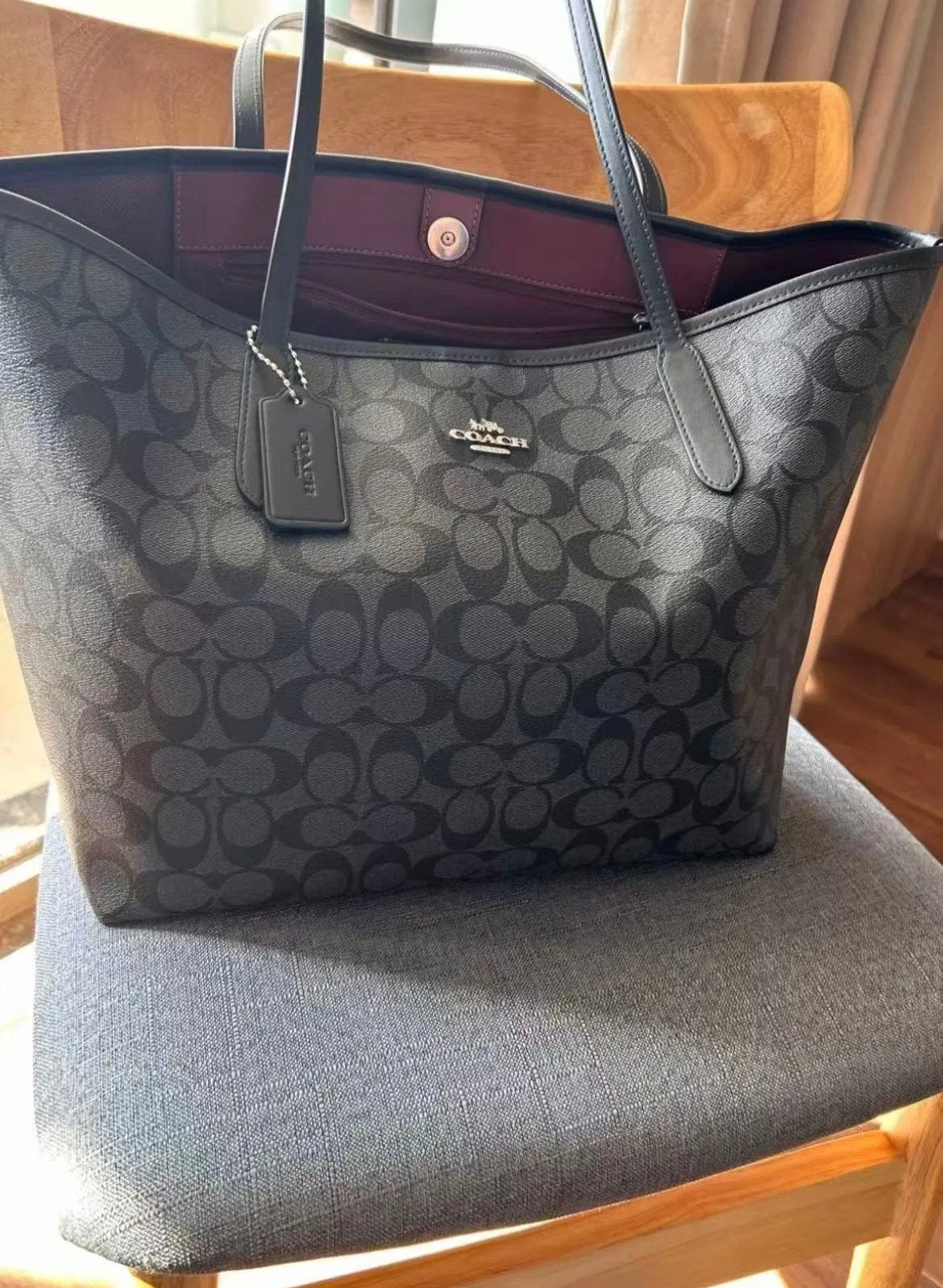 Nieuwe zwarte Coach City Tote bag, Handtassen en Accessoires, Ophalen, Nieuw, Zwart, Shopper