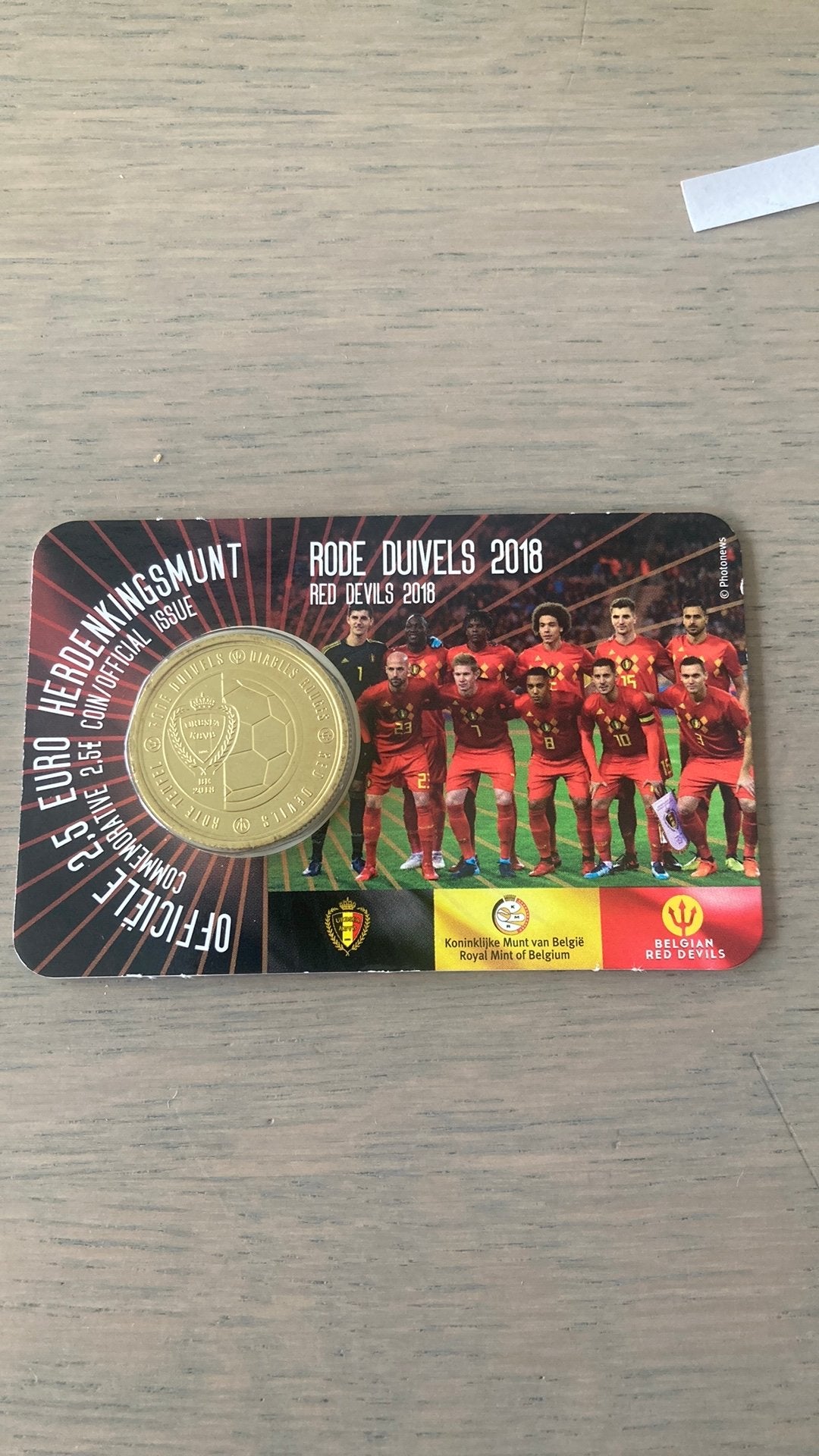 2,50 euro muntstuk. Rode Duivels 2018, Ophalen