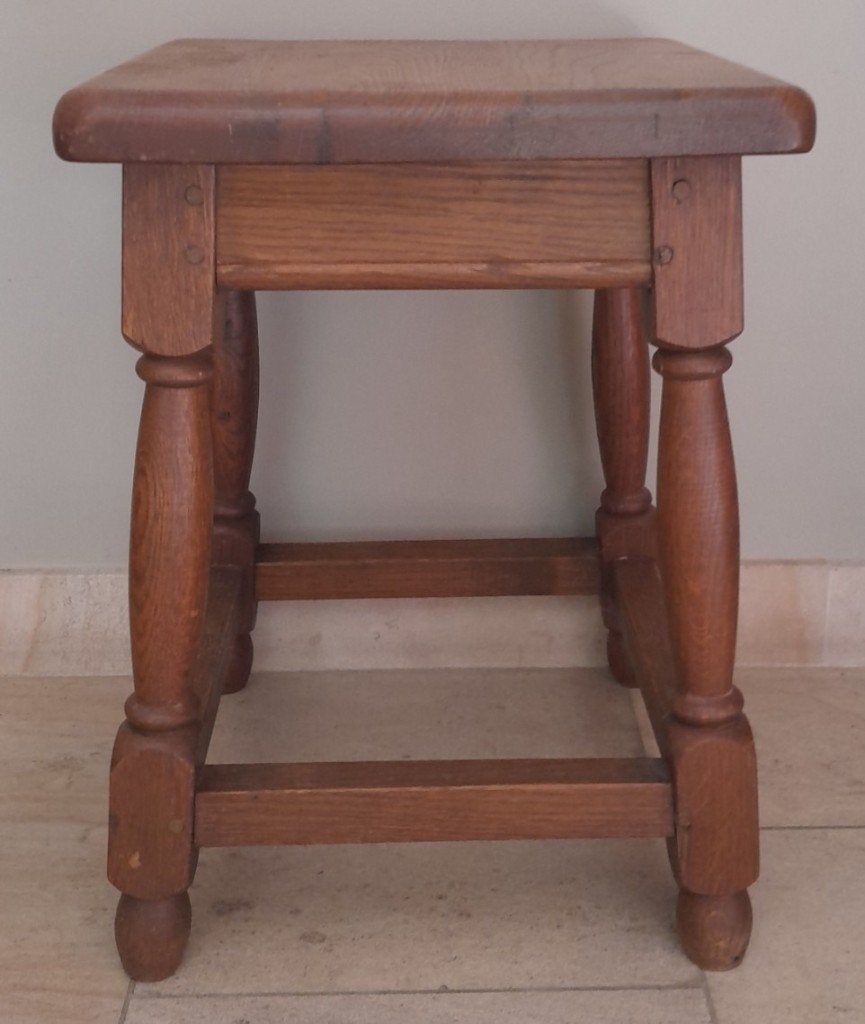 Tabouret de courtoisie en chêne VINTAGE, Enlèvement, Utilisé, Bois