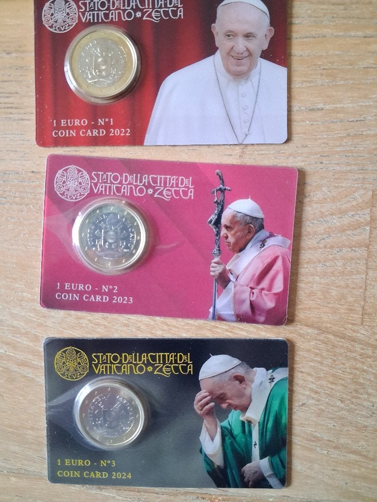 coin cards vatican city, Timbres & Monnaies, Monnaies | Europe | Monnaies euro, Enlèvement ou Envoi, Vatican, Autres valeurs, Monnaie en vrac