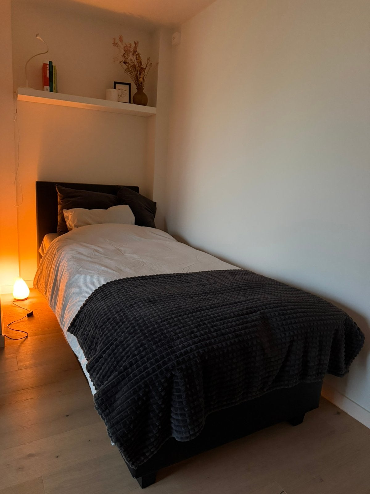 Boxspring éénpersoonbed XL 90x220cm, Huis en Inrichting, Slaapkamer | Boxsprings, Ophalen, 90 cm, Eenpersoons, Zwart