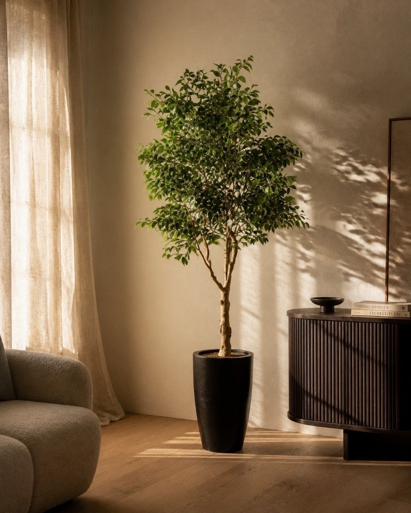 Ficus Riva 280 cm – Arbre Artificiel Réaliste, Binnen, Groen, Met pot of vaas, Kunstplant