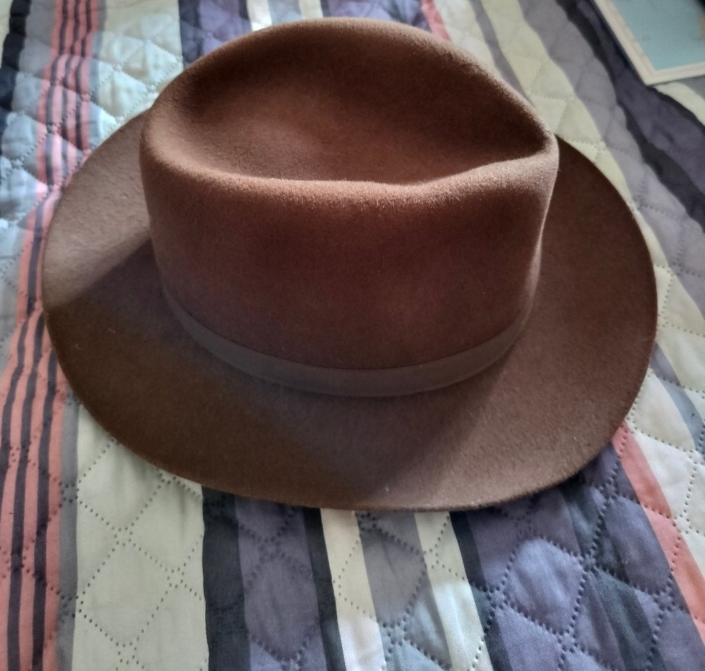 Chapeau fedora taille 57, Enlèvement, Porté, 57 cm (M, 7⅛ pouces) ou moins, Chapeau