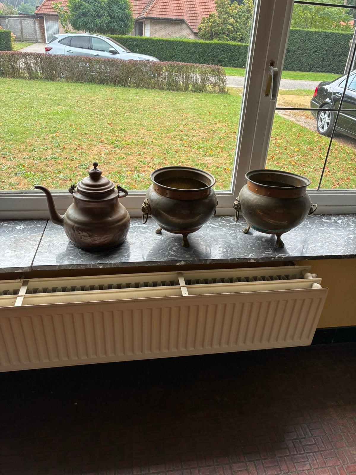 Kopere ketel en 2 bloempotten, Antiek en Kunst, Ophalen, Koper