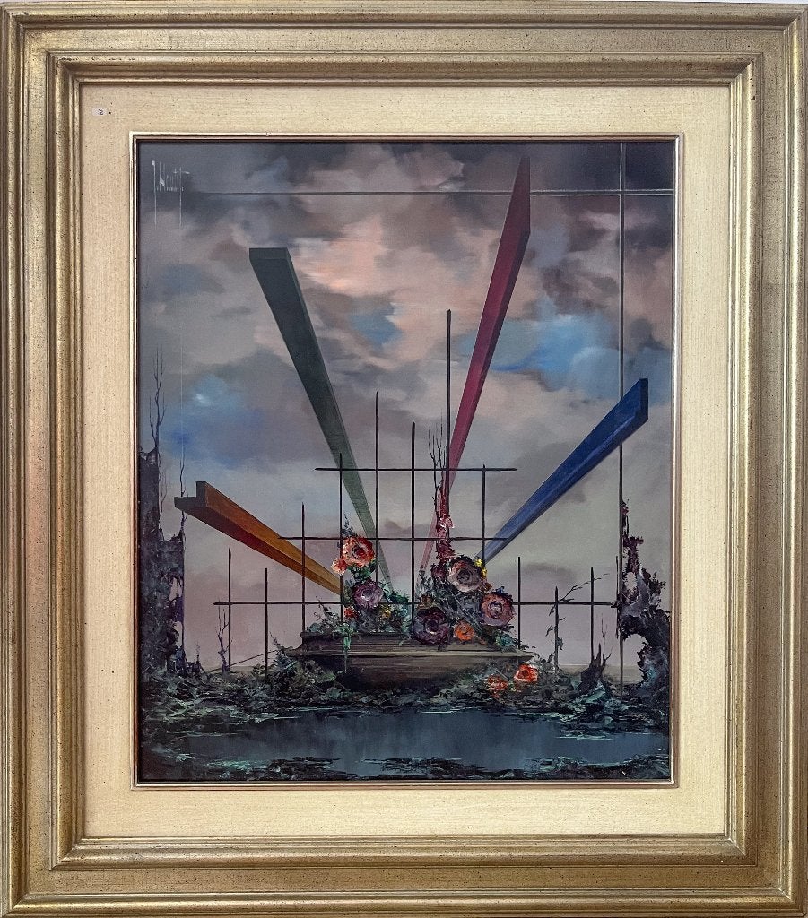peinture à l'huile sur panneau, Autres styles, Création personnelle, Multicolore, Comme neuf
