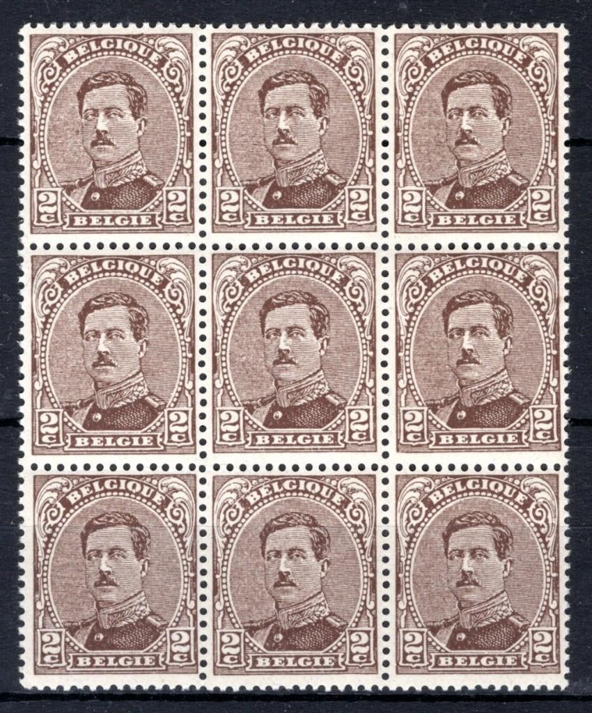 136A MNH Type II 1919 - Z.M. Koning Albert 1 (9 stuks), Ophalen of Verzenden, Postfris, Postfris