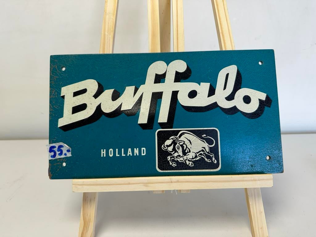Buffalo banden oud reclamebordje, Verzamelen, Ophalen of Verzenden, Gebruikt, Reclamebord