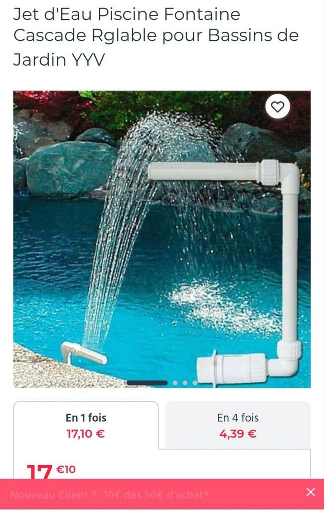 Jet d'Eau Piscine Fontaine Cascade, Jardin & Terrasse, Enlèvement ou Envoi, Neuf