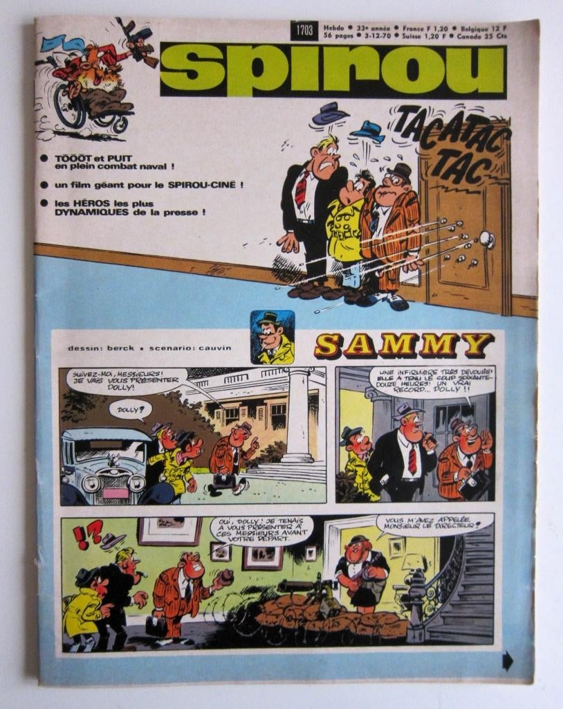 Spirou 1703 + mini-récit n°513 + suppl. film Bobo (1970), Enlèvement ou Envoi, Une BD, Comme neuf, Collectif