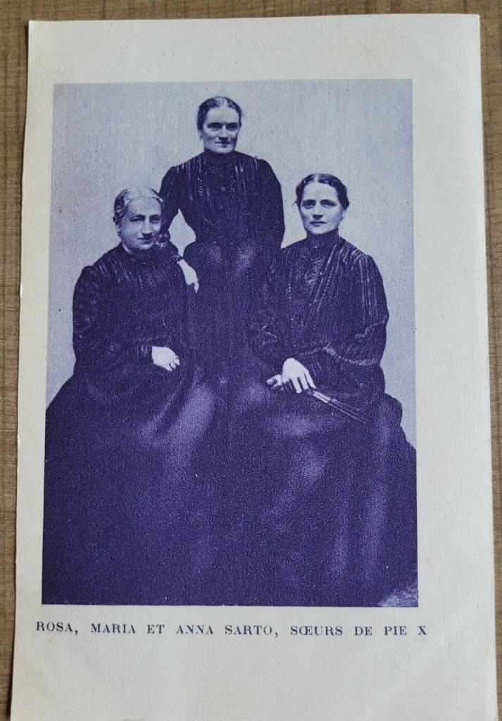 Oude fotoprent: Rosa, Maria et Anna Sarto, soeurs de Pius X, Enlèvement ou Envoi, Utilisé, Autres sujets/thèmes, Gravure