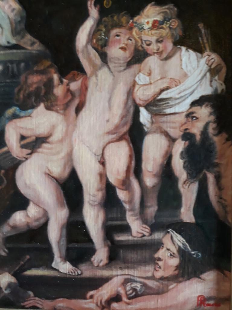 DE MUNTOPWERPING   -   'retrobarok' SCHILDERWERK, Antiek en Kunst, Kunst | Schilderijen | Klassiek, Ophalen
