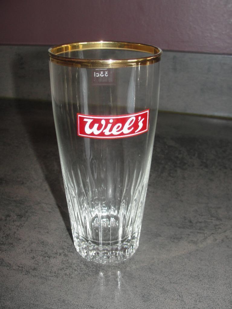 Oud bierglas "Wiel's" (33cl)., Ophalen of Verzenden, Zo goed als nieuw, Glas of Glazen, Overige merken