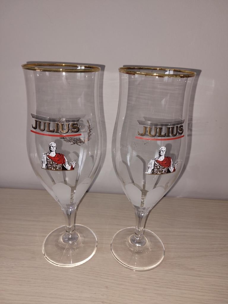 Julius bierglazen, Verzamelen, Ophalen of Verzenden, Zo goed als nieuw, Bierglas