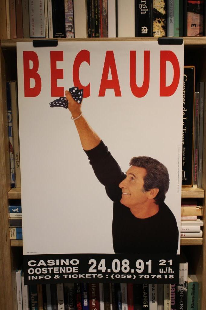 BECAUD CASINO OOSTENDE 24.08.91 1991 affiche, Enlèvement ou Envoi