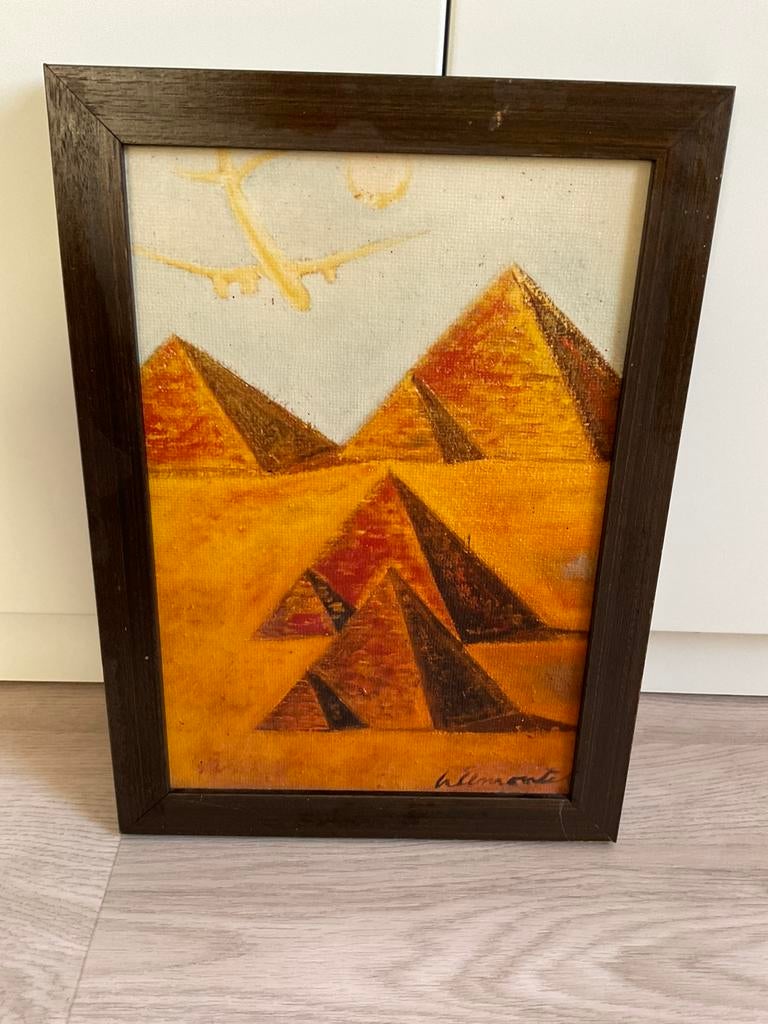 Klein schilderij , piramide, Ophalen of Verzenden