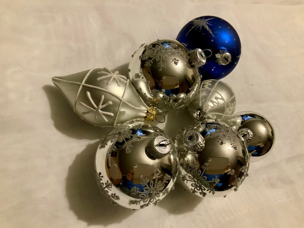 Décoration de Noël bleue et argentée, Enlèvement, Utilisé