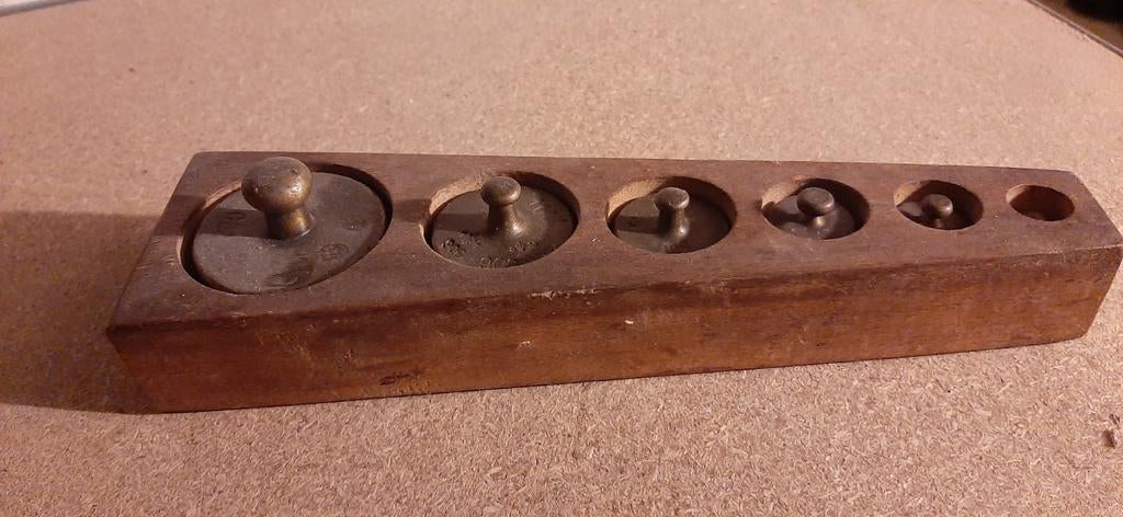 koper setje gewichten, Antiek en Kunst, Antiek | Gereedschap en Instrumenten, Ophalen of Verzenden