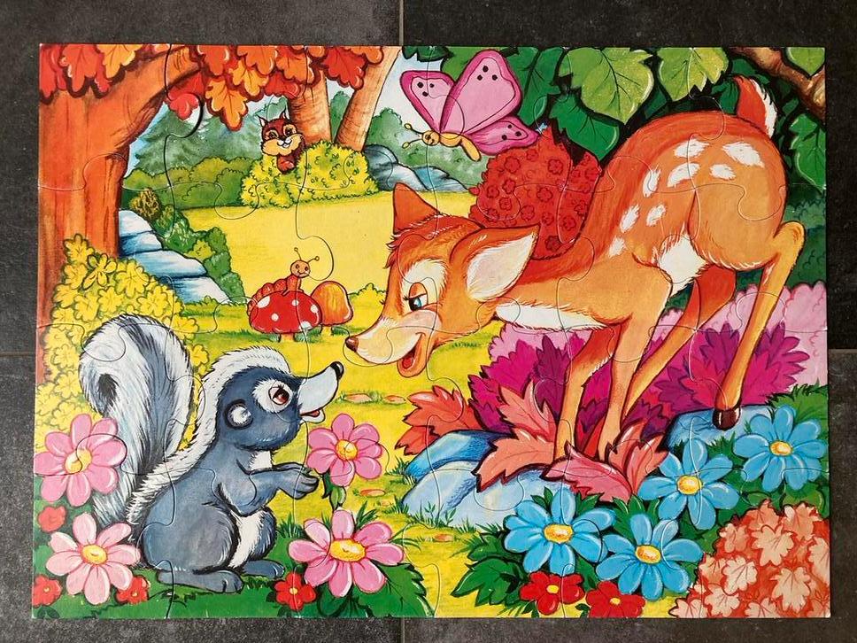 Vloerpuzzel Bambi met grote stukken - 24 stuks - 3 +, Ophalen of Verzenden