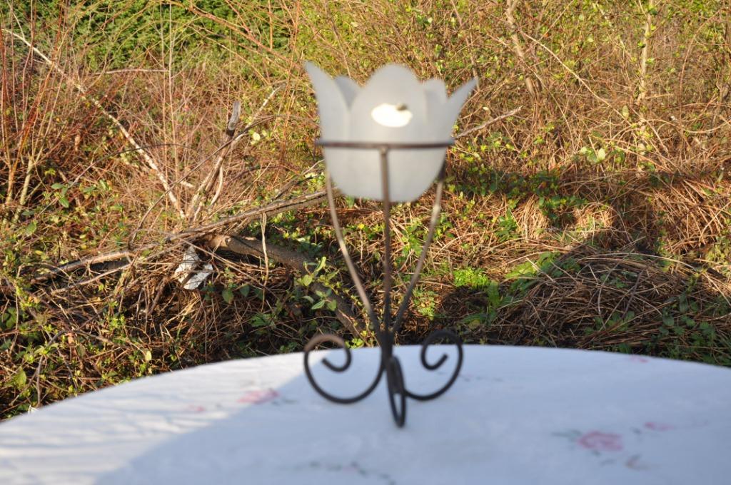 photophore sur pied fer forge et verre opaque, Noir, Utilisé, Autres matériaux, Chandelier