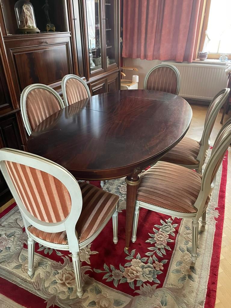 Ovale uitschuifbare houten eettafel, Huis en Inrichting, Tafels | Eettafels, Ophalen, Gebruikt, 100 tot 150 cm, Vijf personen of meer