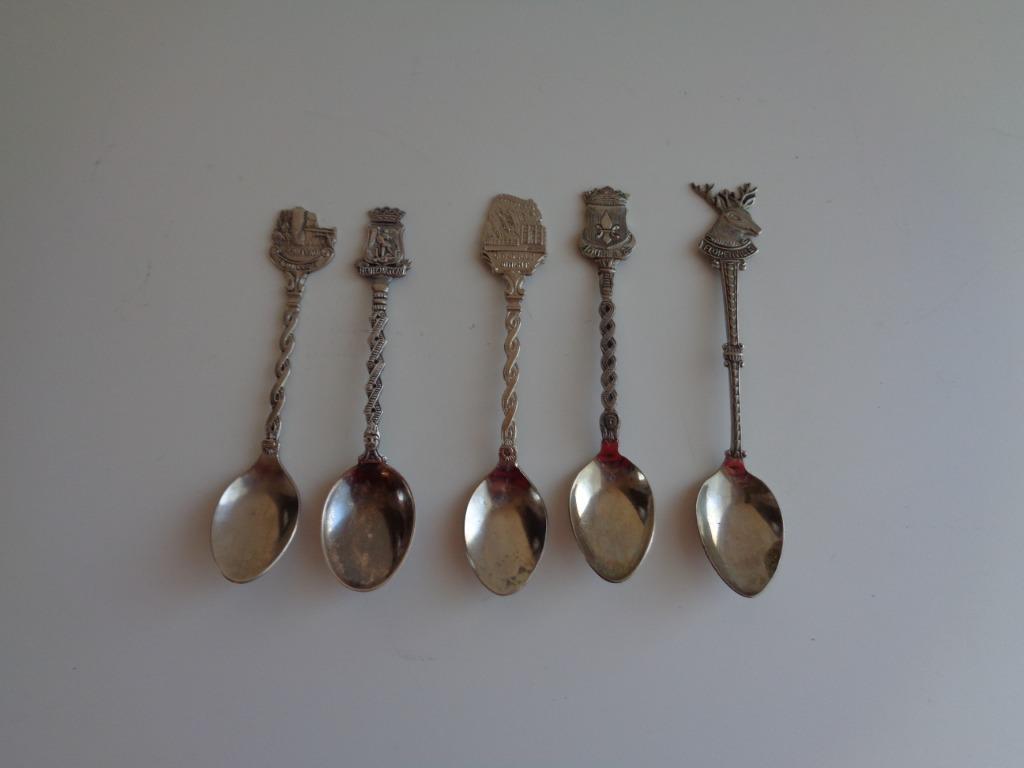 Cuillère souvenir X 5 pièces Bouillon etc...Vintage., Antiek en Kunst, Ophalen of Verzenden