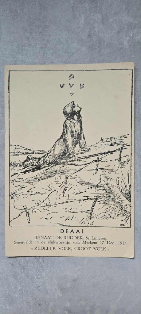 avv vvk 1917 ideaal postkaart renaat de rudder, Avant 1940, Utilisé, Armée de terre, Envoi