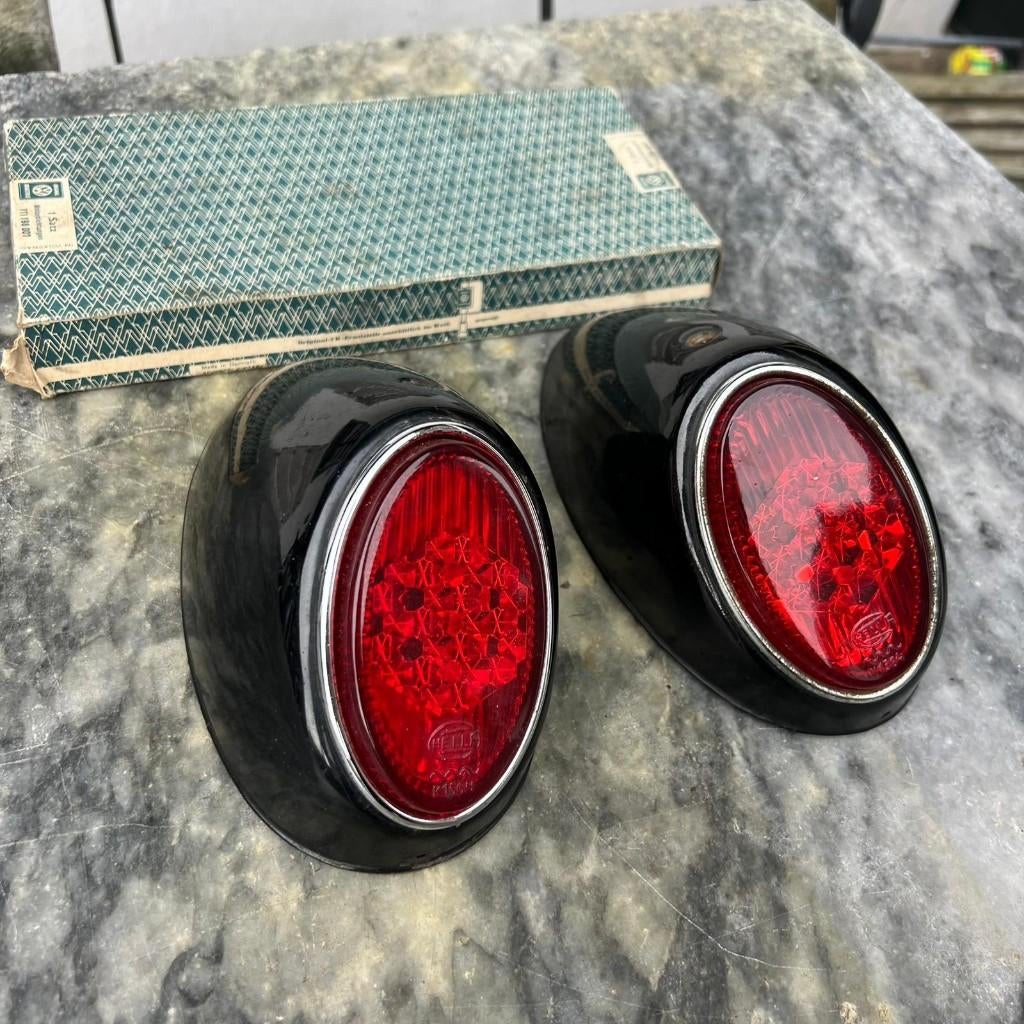 Achterlichtenset VW Kever 56-61 zwart L41 Hella Dickholmer, Ophalen of Verzenden, Gebruikt