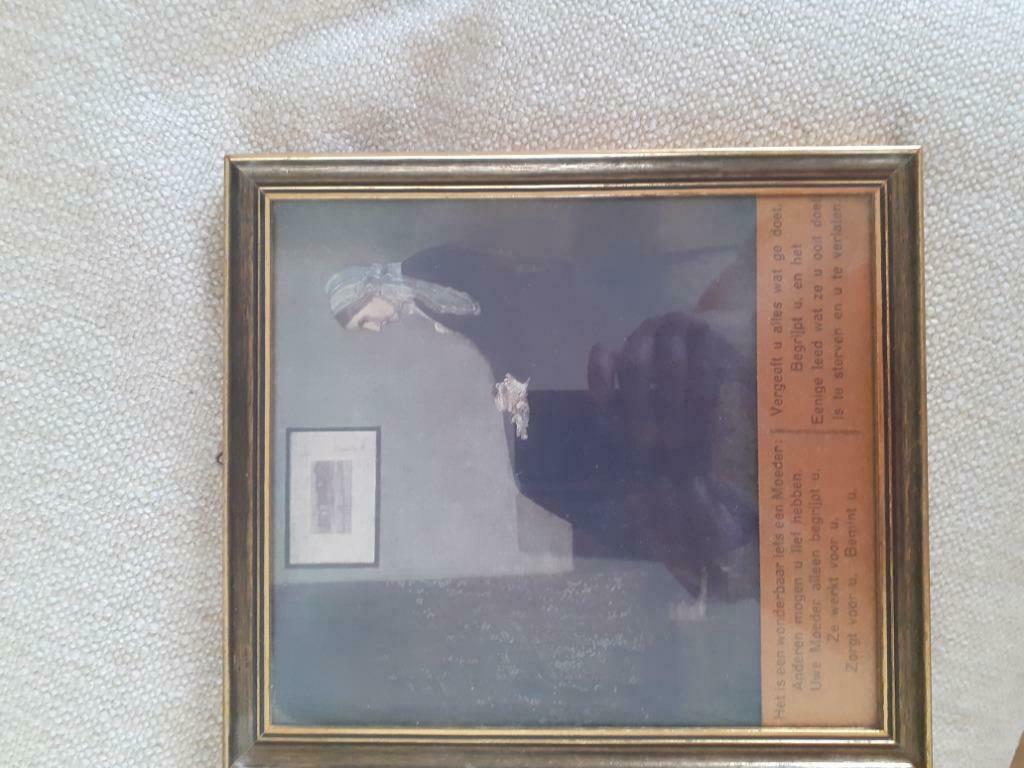 antieke ingekaderde ode aan moeder, Antiek en Kunst, Curiosa en Brocante, Ophalen of Verzenden