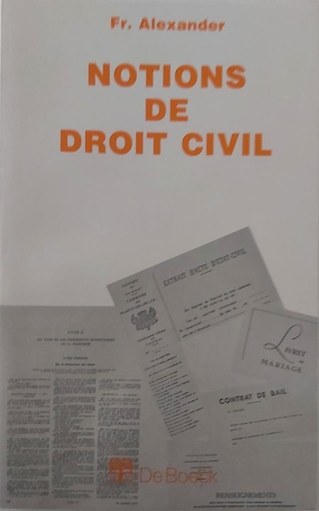 Notions de droit civil, Livres, Neuf, Enlèvement ou Envoi, Secondaire, Autres matières