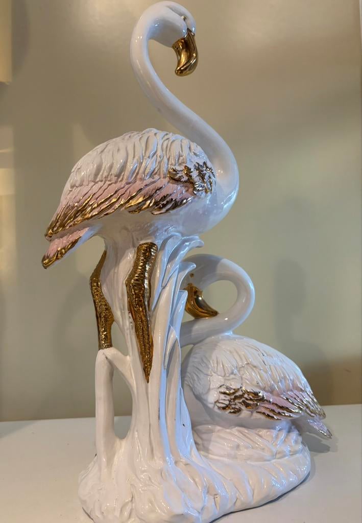Vintage BASSANO beeld flamingo’s, Ophalen
