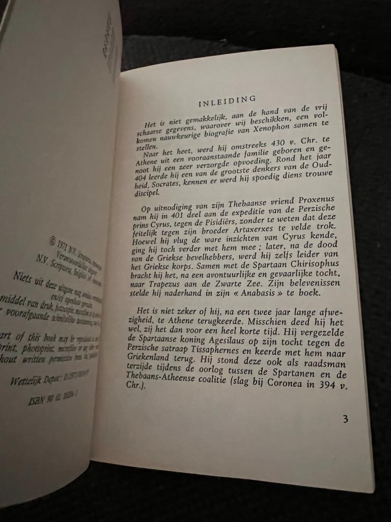Anabasis - Wenophon Boek IV * Standaard Uitgeverij, Antwerpe, Boeken, Gelezen, Ophalen of Verzenden, Xenophon, België