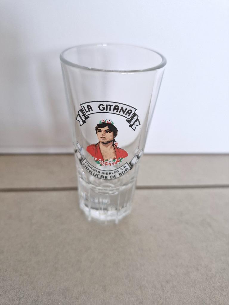 shotglas La Gitana Vinicola Hidalgo S.A. Sanlucar de BDA, Verzenden, Zo goed als nieuw, Borrel- of Shotglas