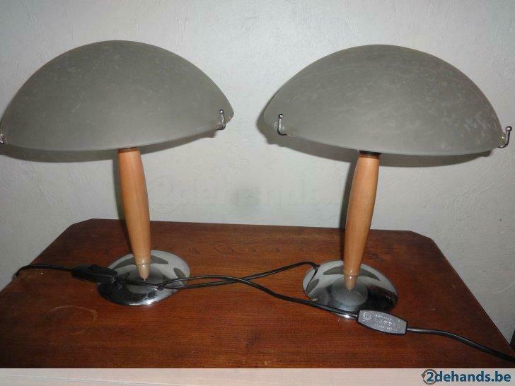 Sfeerlamp met tussenschakelaar. 2 stuks., Enlèvement, Utilisé, Verre, 50 à 75 cm