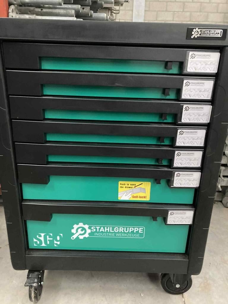 Trolley werkmaterialen Stahlgruppe SG9, Doe-het-zelf en Bouw, Gereedschapskisten, Ophalen, Gevuld, Nieuw